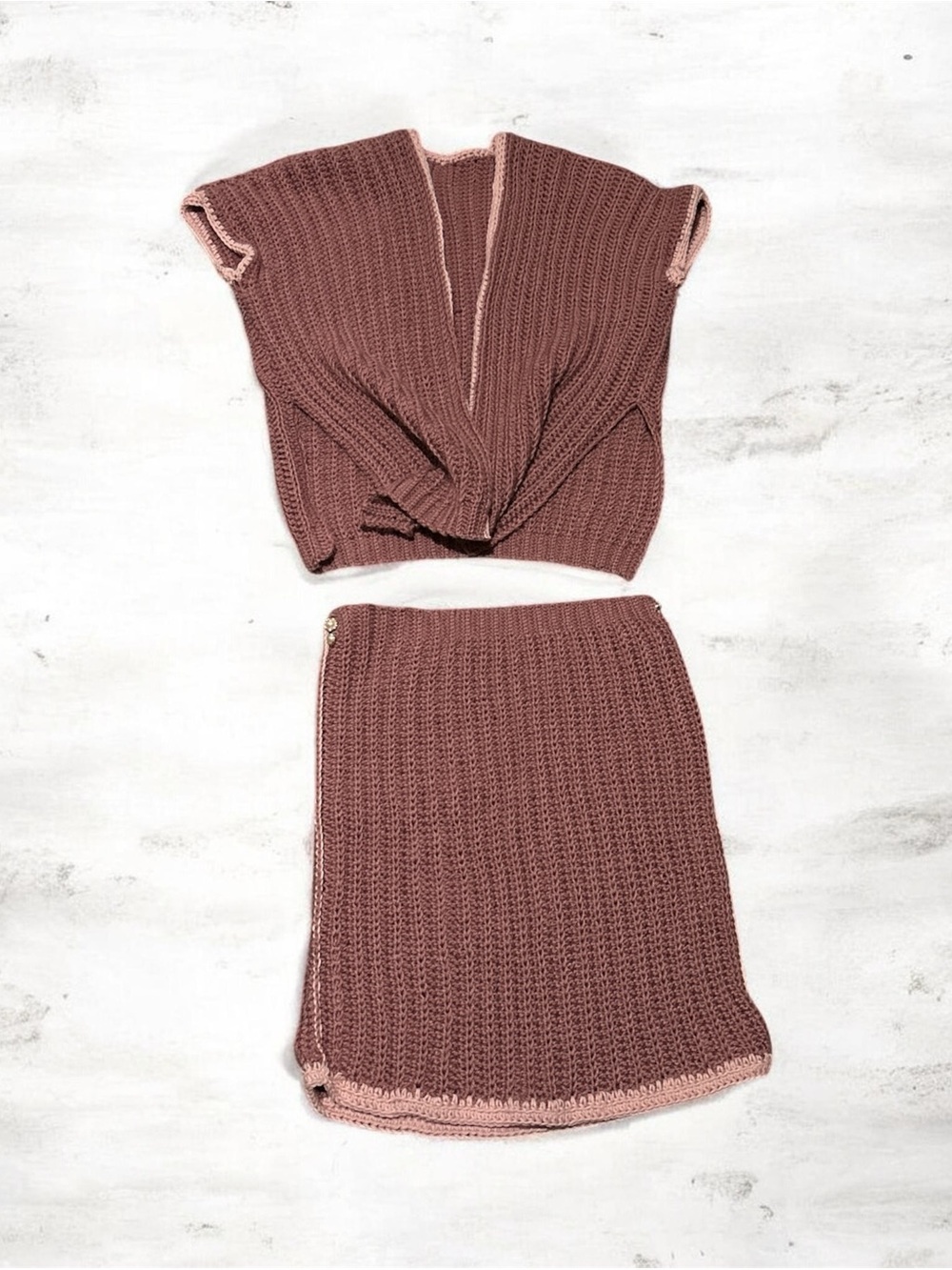 Knit Pencil Skirt in Dusty Rose